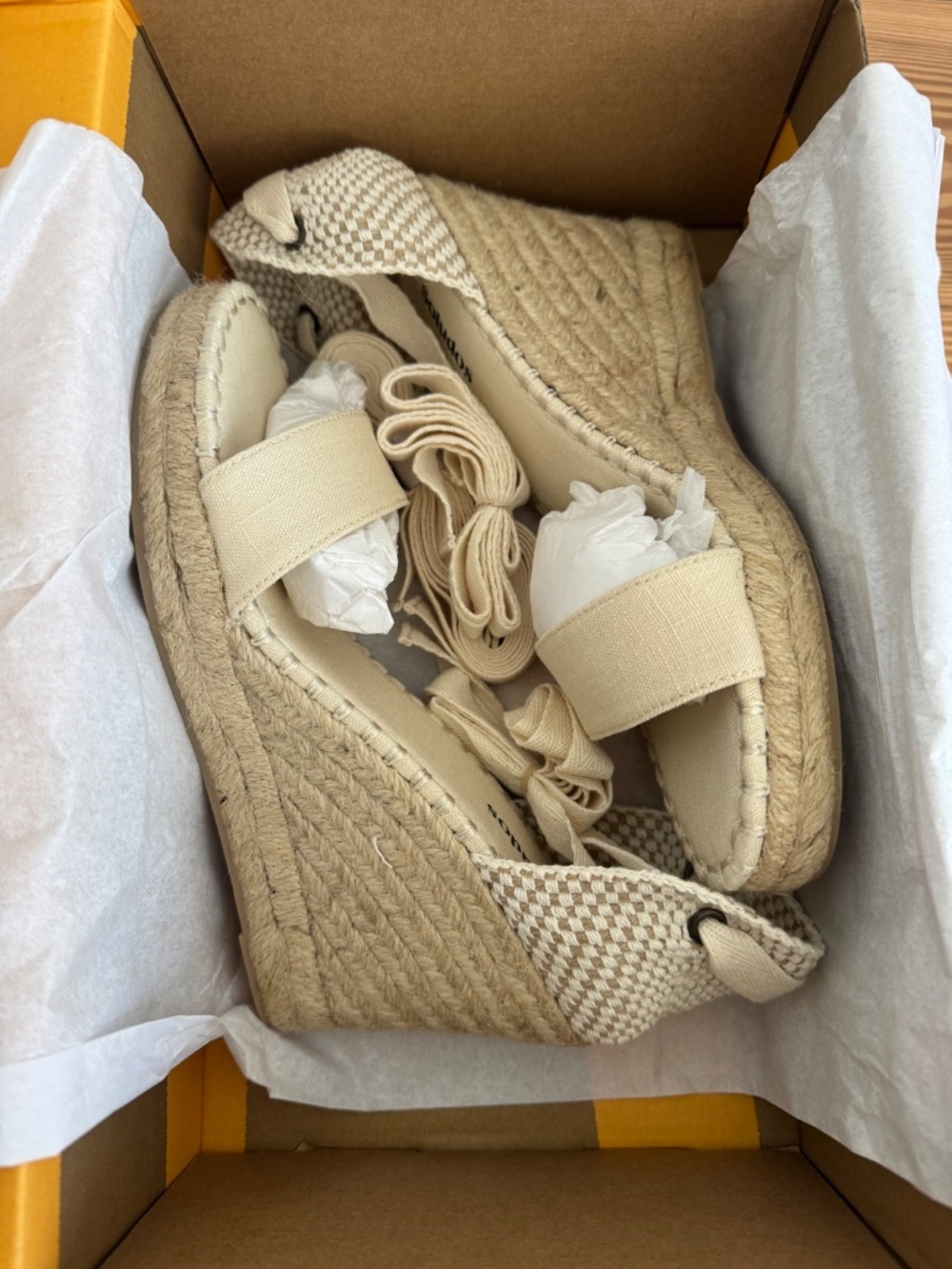 Soludos Capri Wedge Espadrille | Linen Color | La Concha Ivory - Picture 2 of 4